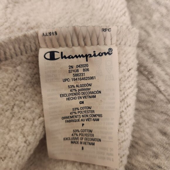 Champion Sweatshirt Logo Urban Fleece Pullover Front Pocket Unique Small EUC - Picture 13 of 14